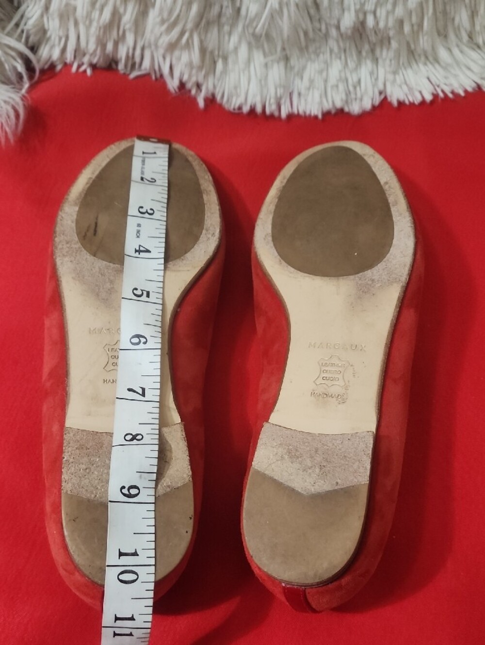 Margaux Red Suede Round-Toe Ballet Flats - Picture 8 of 8
